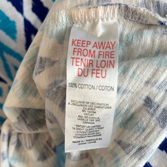 EUC Hatley Callie Ikat Dress Blue White Large - Picture 10 of 11